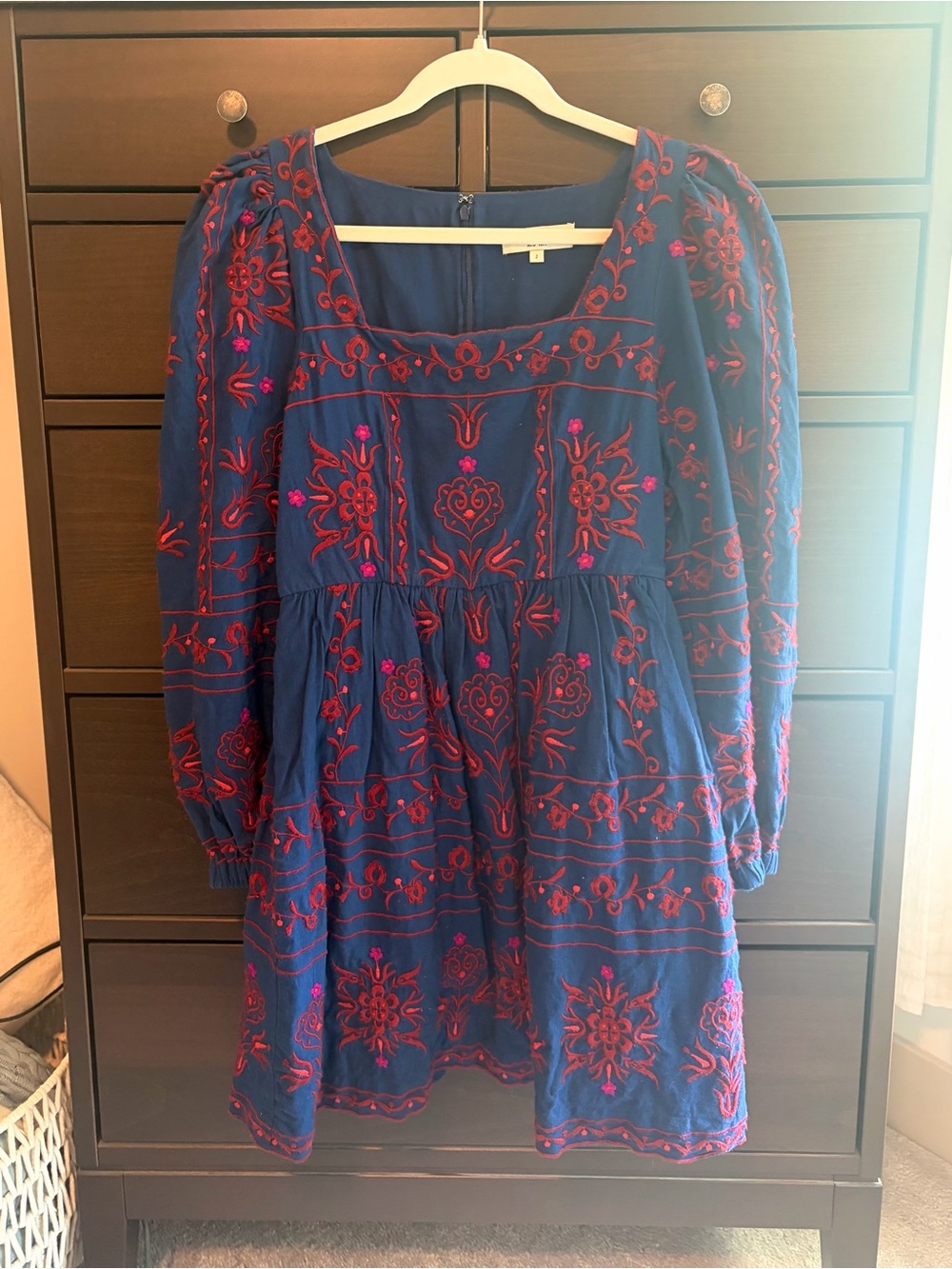 Sea New York Petunia Embroidered Square-Neck Dress